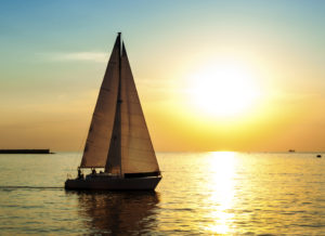 Sunset with sailboat